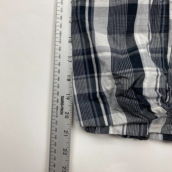 Nike Athletic Department Cargo Shorts Mens 36 Check Plaid Cotton 11" Black Gray - Picture 14 of 14